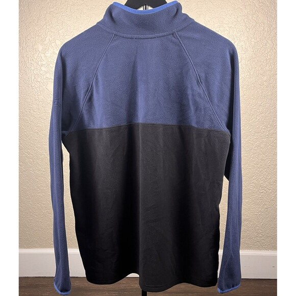 L.L. Bean Fleece Sweater Womens Large Blue Colorblock 1/4 Snap Outdoor Cabincore - Picture 2 of 9